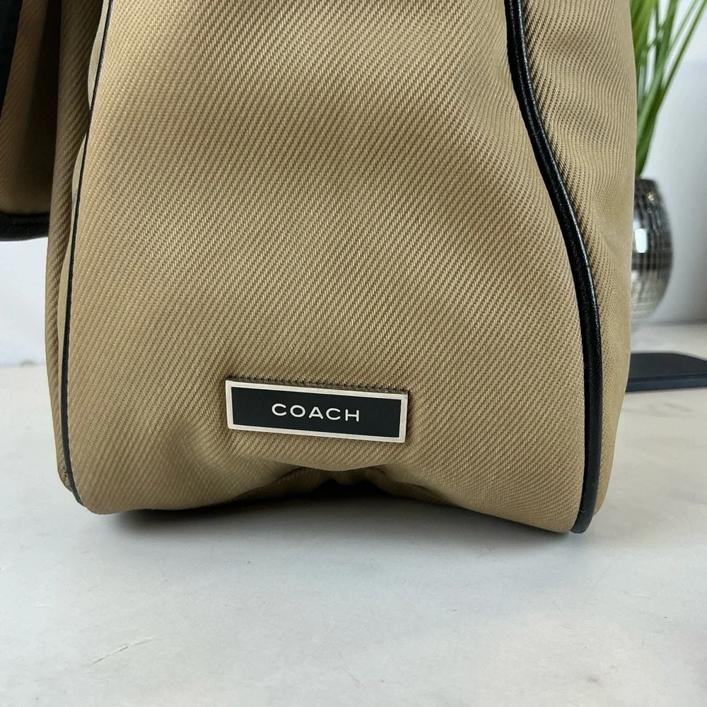 Coach Unisex Mercer‎ Y2K Twill Tan Black Messenger Shoulder Nylon Crossbody Bag
